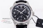 Perfect Replica Jaeger LeCoultre Polaris Geographic WT Black Face Stainless Steel Case 42mm Watch